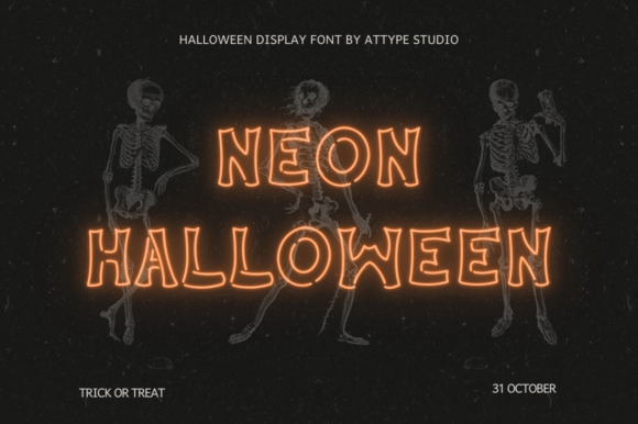 Download Neon Halloween Free: A Broken Outline Display Font